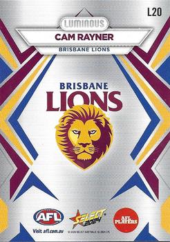 2024 Select AFL Footy Stars - Luminous #L20 Cam Rayner Back